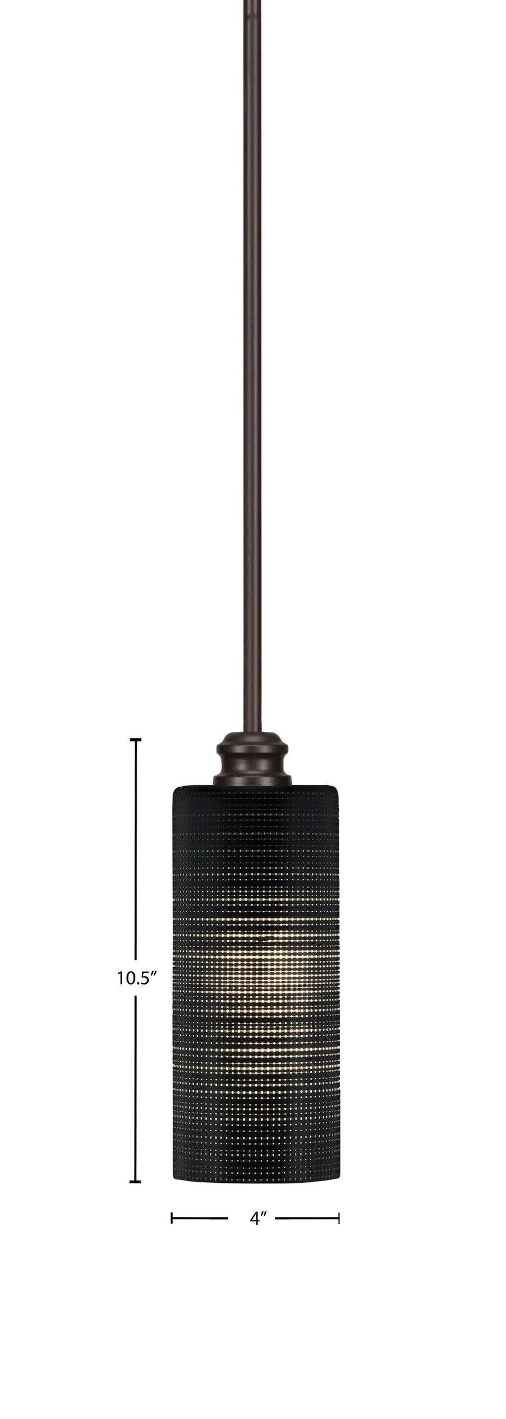 Edge One Light Mini Pendant in Espresso with 4" Black Matrix Shade
