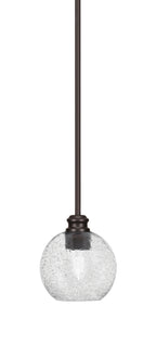 Edge One Light Mini Pendant in Espresso with 5.75" Smoke Bubble Shade
