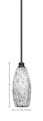 Edge One Light Mini Pendant in Espresso with 5.5" Black Fusion Shade
