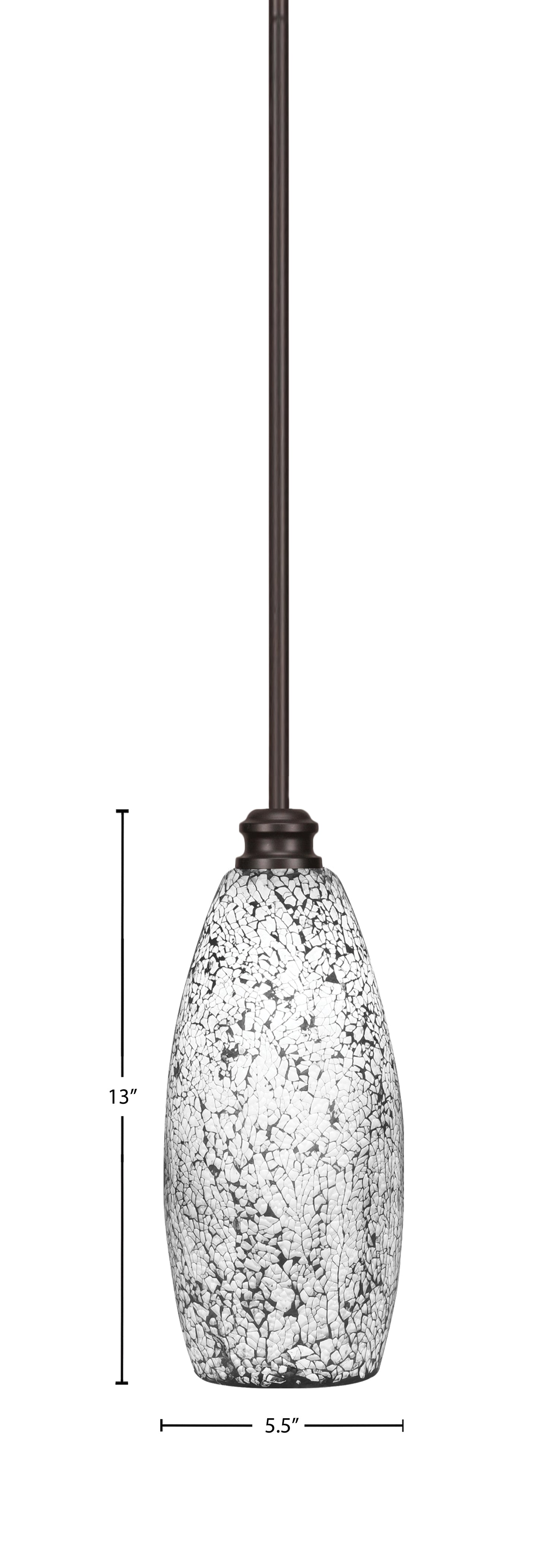 Edge One Light Mini Pendant in Espresso with 5.5" Black Fusion Shade