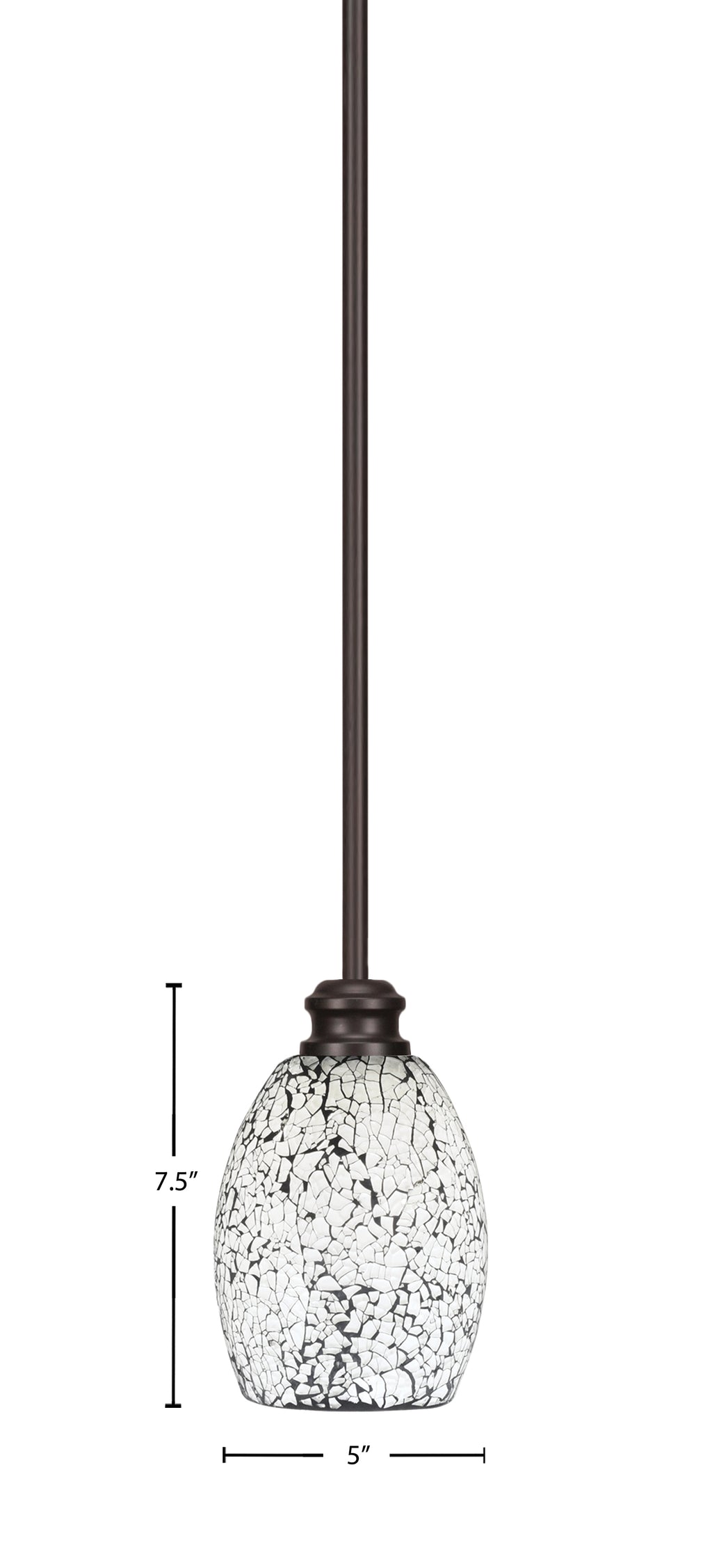 Edge One Light Mini Pendant in Espresso with 5" Black Fusion Shade
