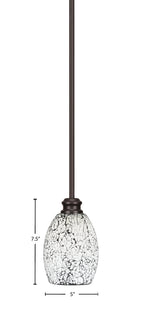 Edge One Light Mini Pendant in Espresso with 5" Black Fusion Shade