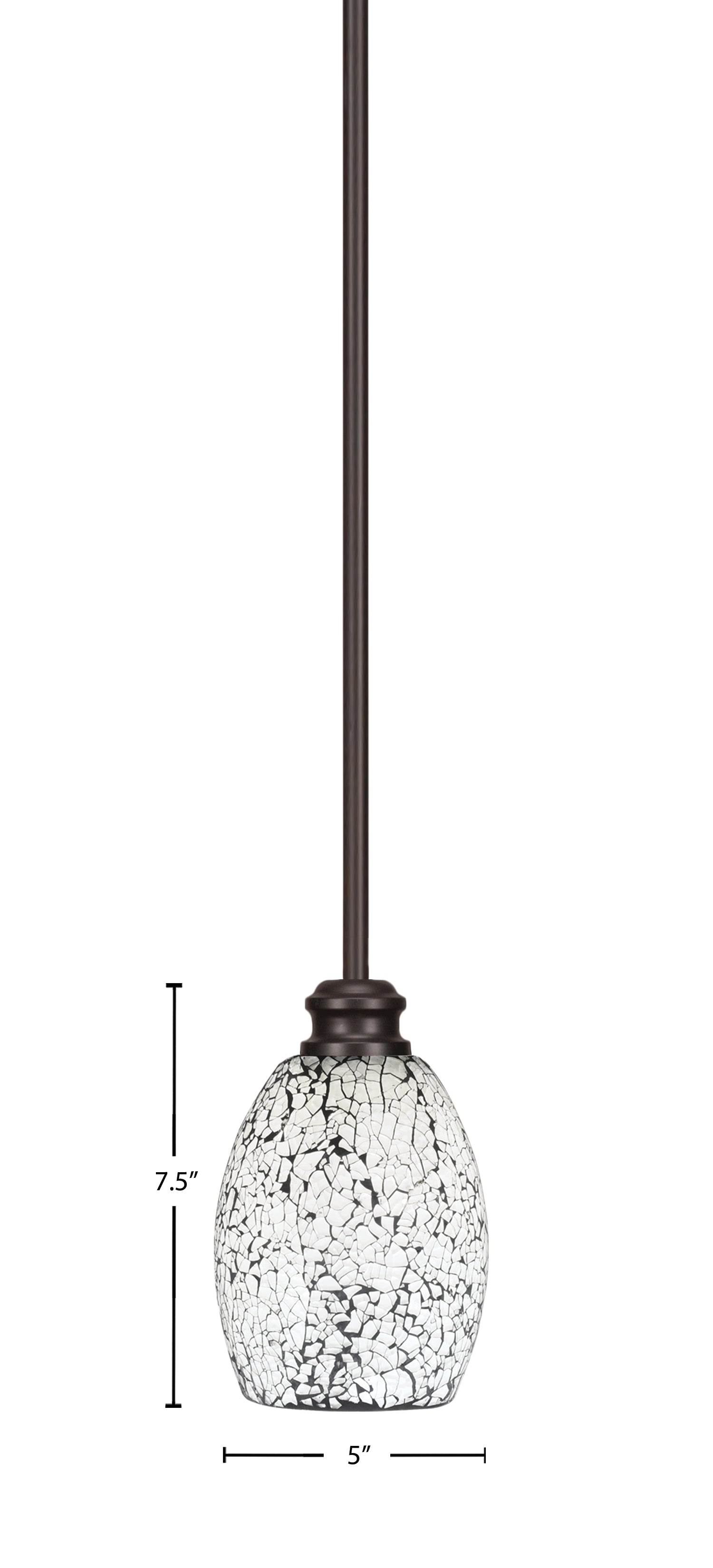 Edge One Light Mini Pendant in Espresso with 5" Black Fusion Shade