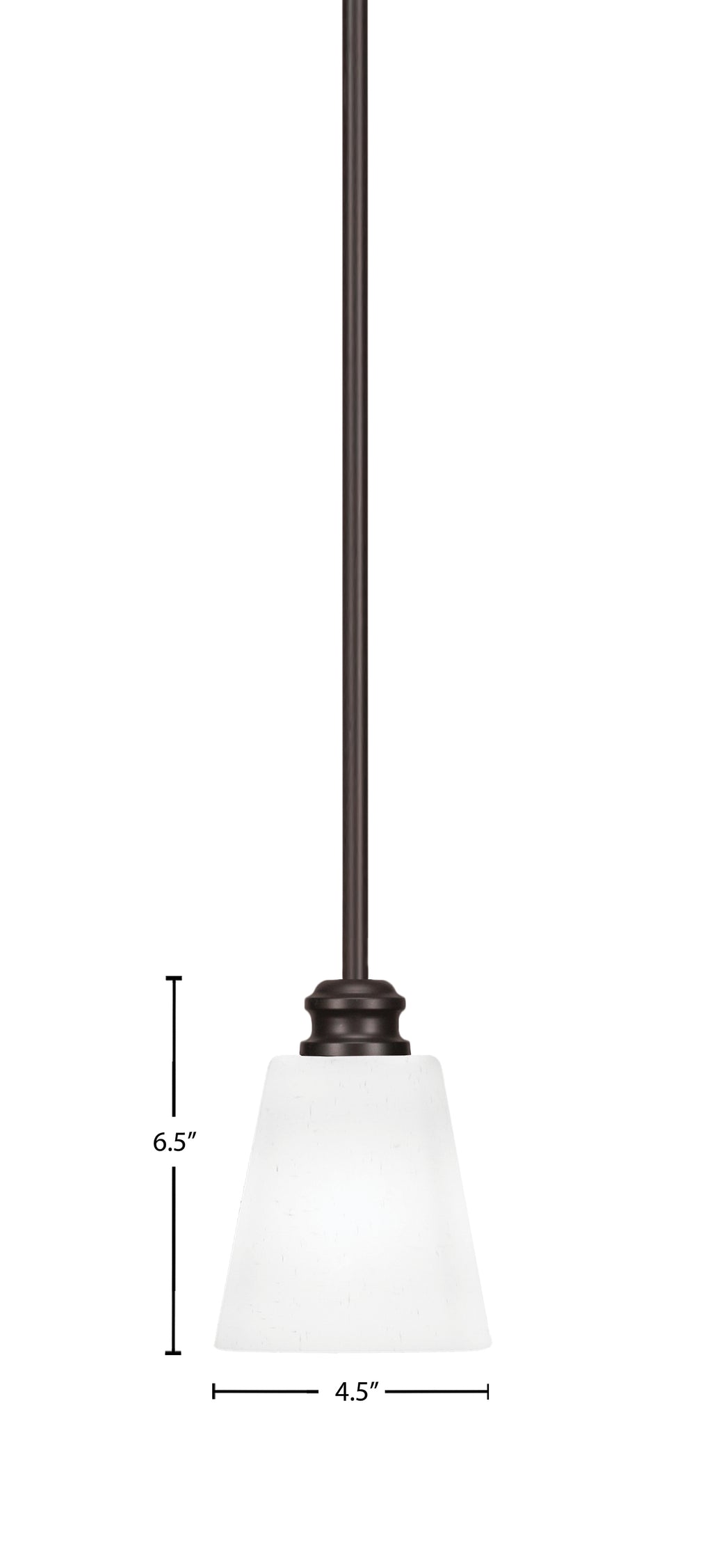Edge One Light Mini Pendant in Espresso with 4.5" Square White Muslin Shade