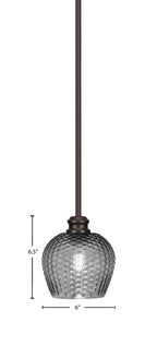 Edge One Light Mini Pendant in Espresso with 6" Smoke Textured Shade