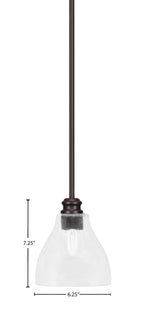 Edge One Light Mini Pendant in Espresso with 6.25" Clear Bubble Shade