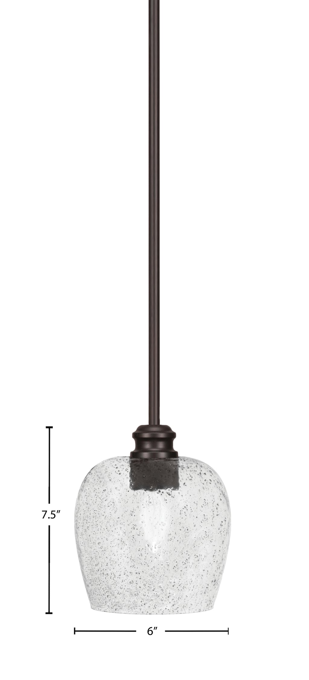 Edge One Light Mini Pendant in Espresso with 6" Smoke Bubble Shade