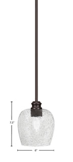 Edge One Light Mini Pendant in Espresso with 6" Smoke Bubble Shade
