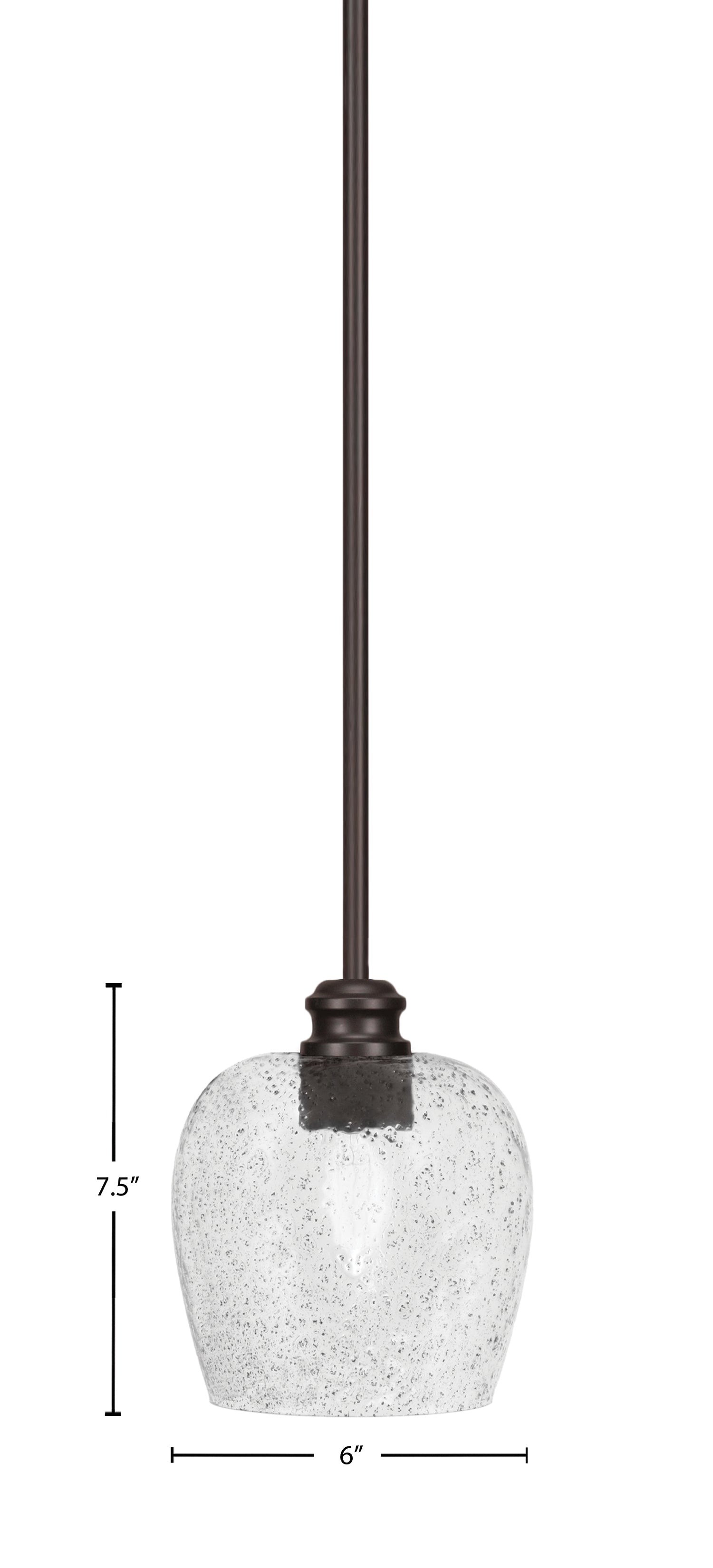 Edge One Light Mini Pendant in Espresso with 6" Smoke Bubble Shade