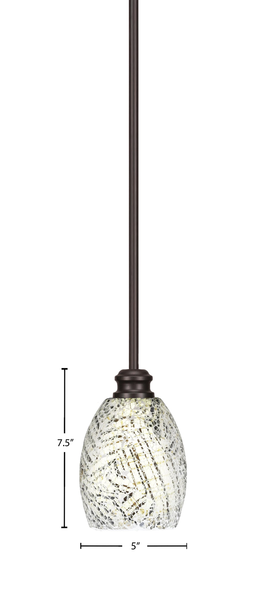 Edge One Light Mini Pendant in Espresso with 5" Natural Fusion Shade