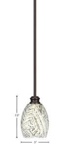 Edge One Light Mini Pendant in Espresso with 5" Natural Fusion Shade