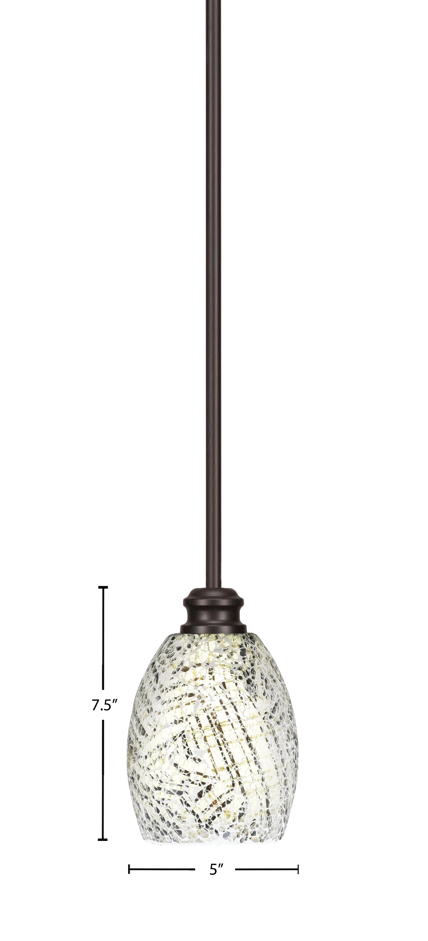 Edge One Light Mini Pendant in Espresso with 5" Natural Fusion Shade