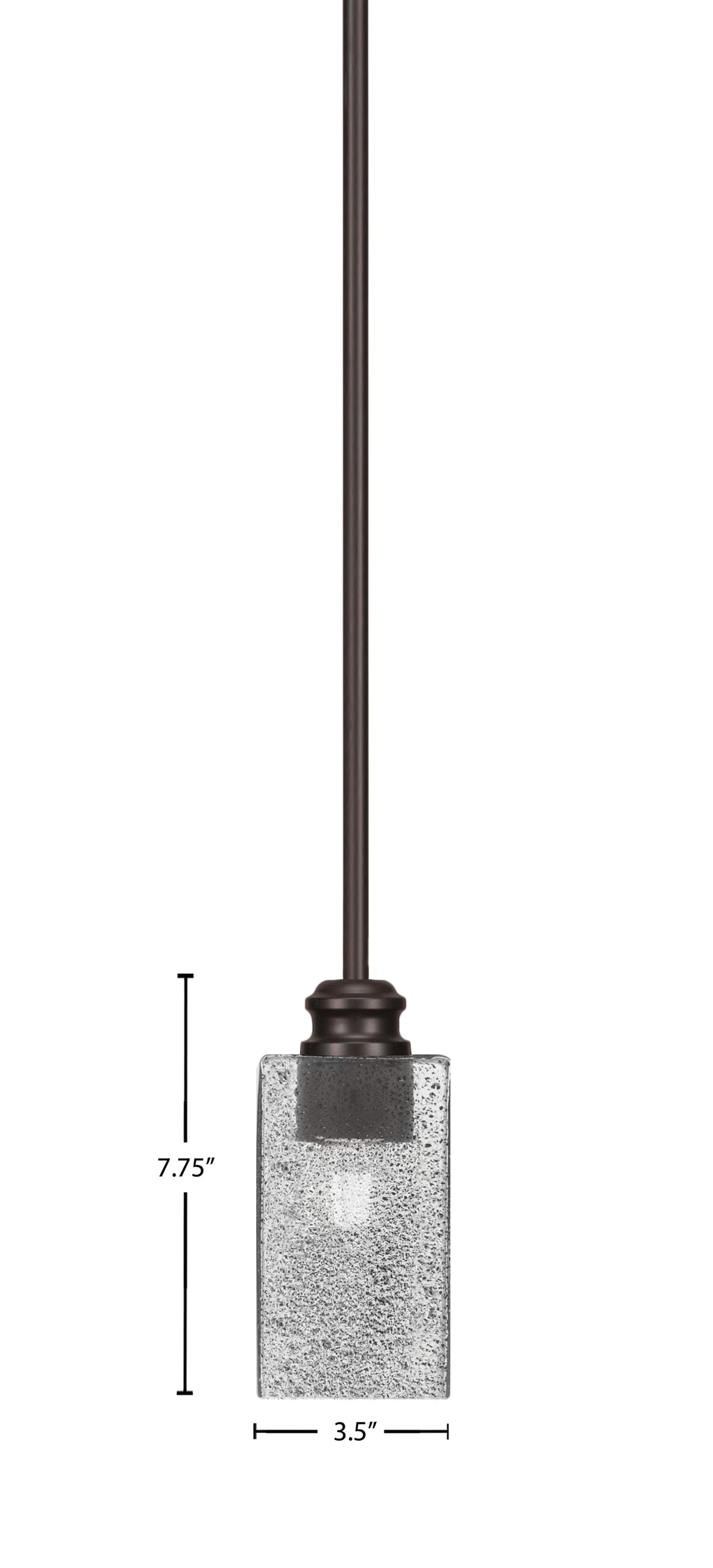 Edge One Light Mini Pendant in Espresso with 3.5" Square Smoke Bubble Shade