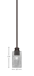 Edge One Light Mini Pendant in Espresso with 3.5" Square Smoke Bubble Shade