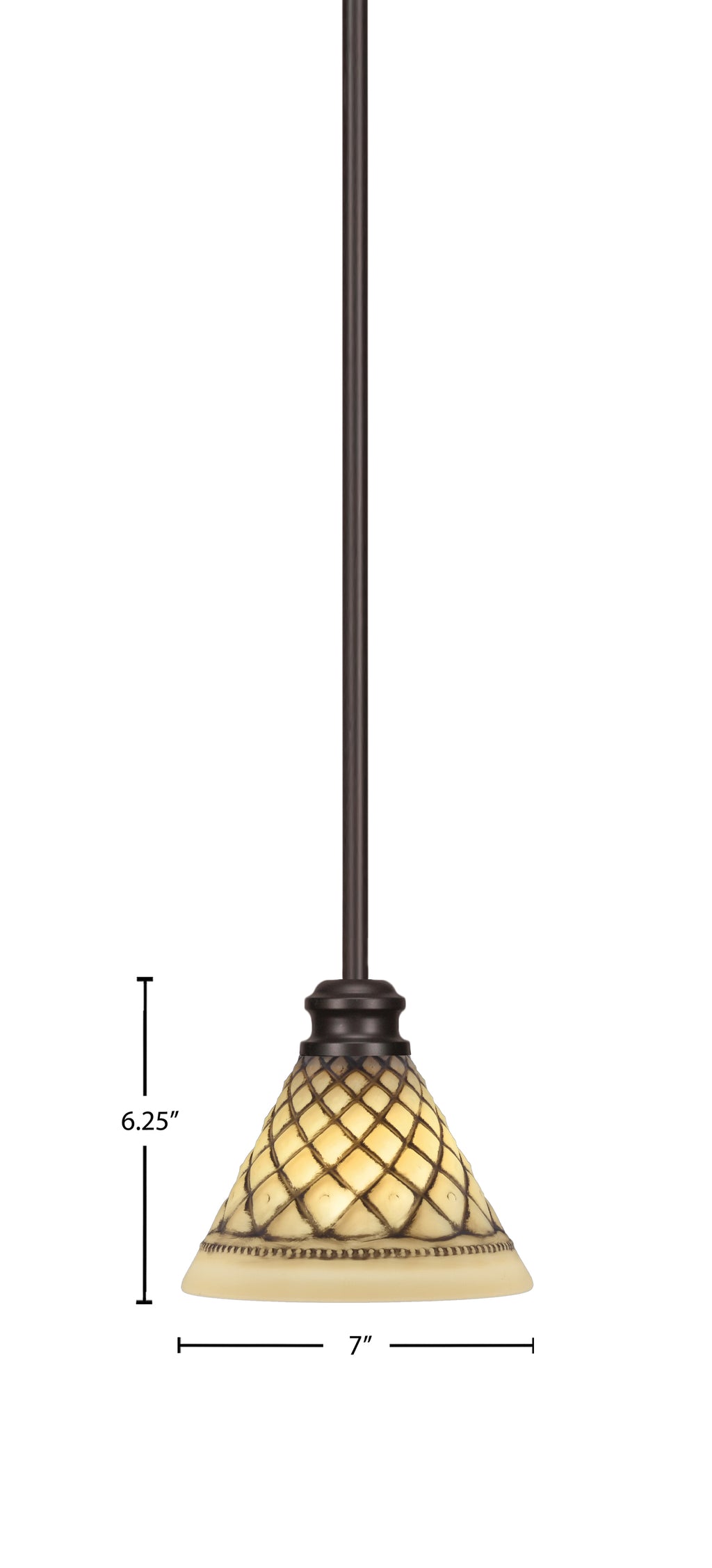 Edge One Light Mini Pendant in Espresso with 7" Chocolate Icing Shade