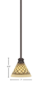Edge One Light Mini Pendant in Espresso with 7" Chocolate Icing Shade