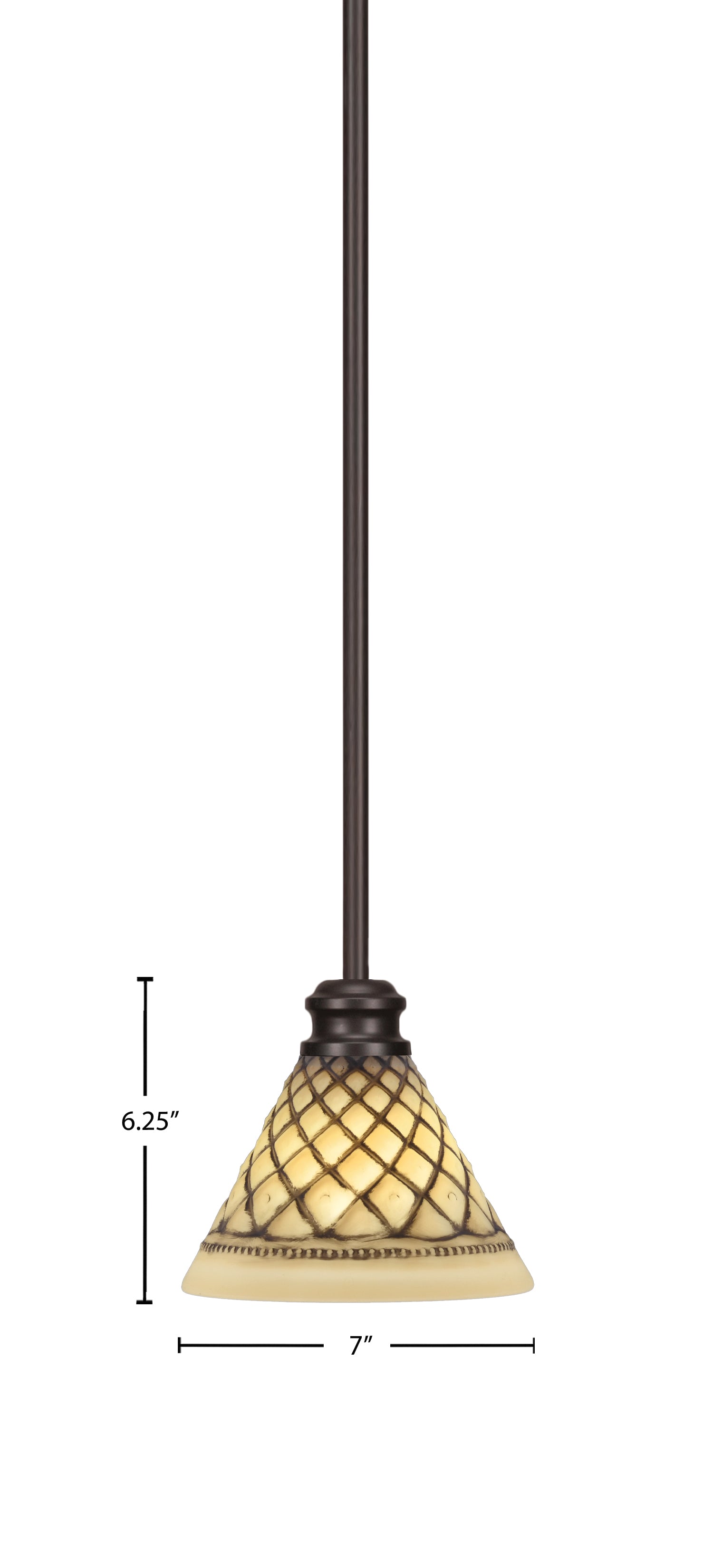 Edge One Light Mini Pendant in Espresso with 7" Chocolate Icing Shade