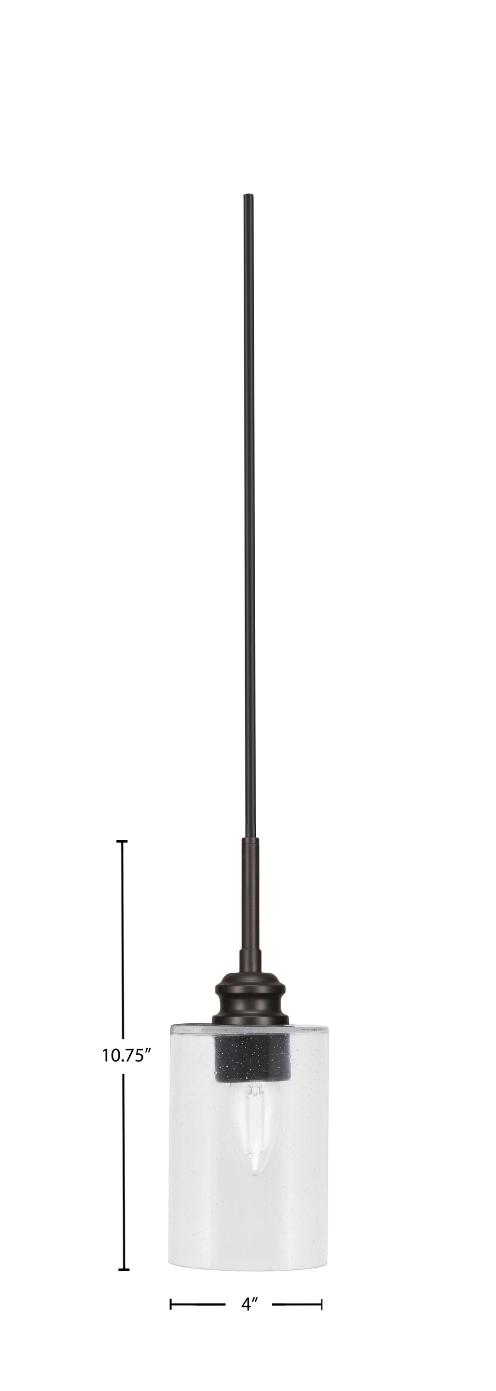 Edge One Light Mini Pendant in Espresso with 4" Clear Bubble Shade