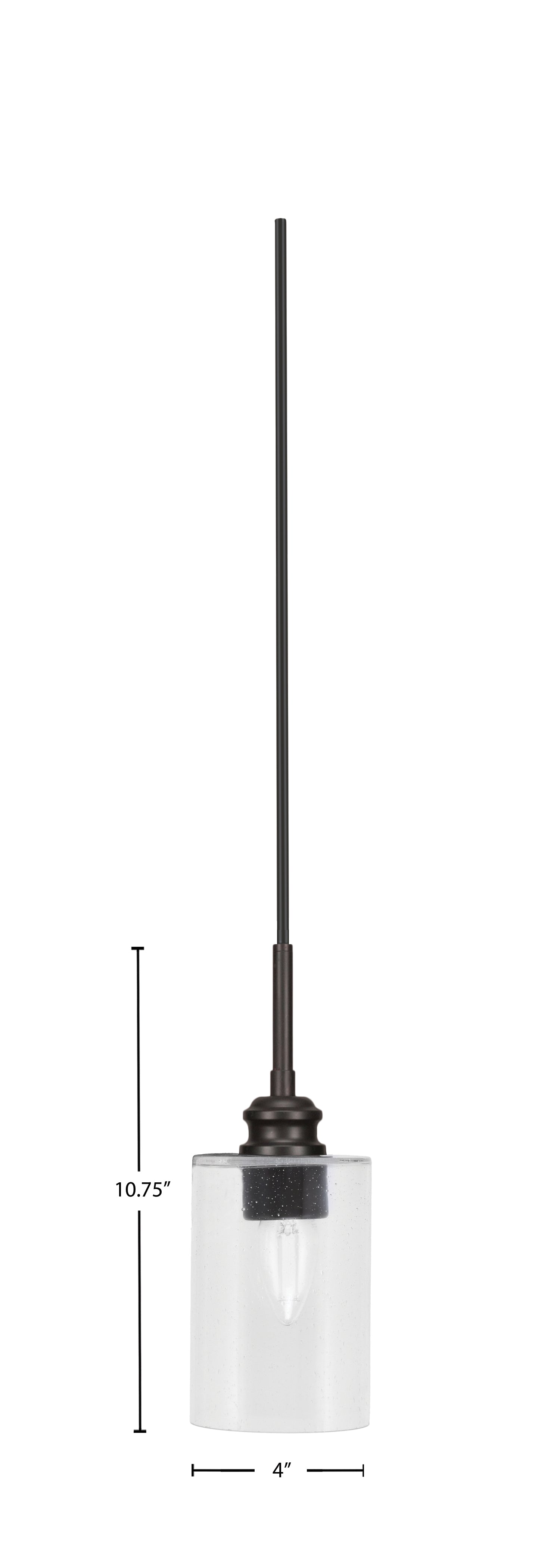 Edge One Light Mini Pendant in Espresso with 4" Clear Bubble Shade