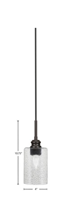 Edge One Light Mini Pendant in Espresso with 4" Smoke Bubble Shade