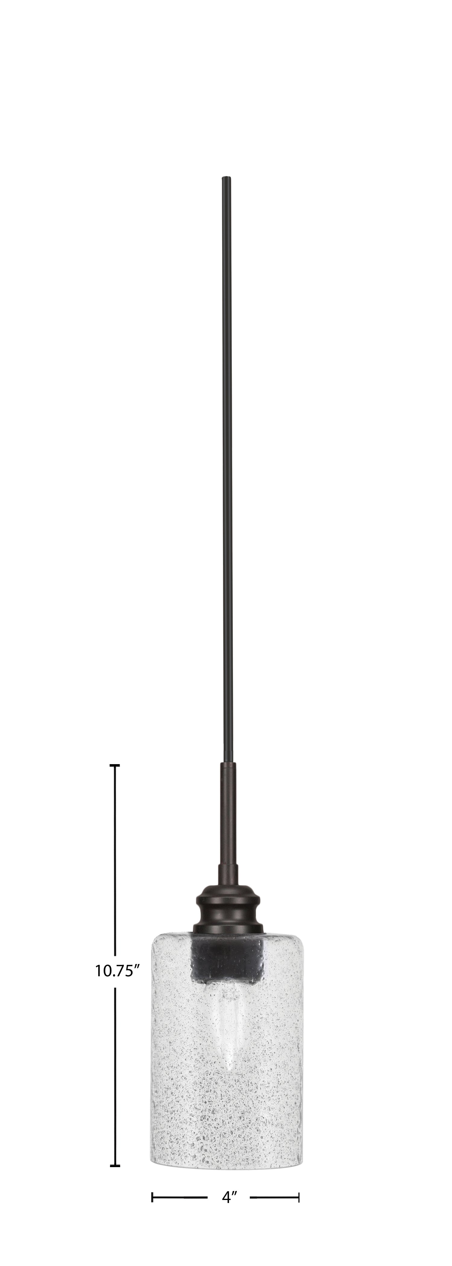 Edge One Light Mini Pendant in Espresso with 4" Smoke Bubble Shade