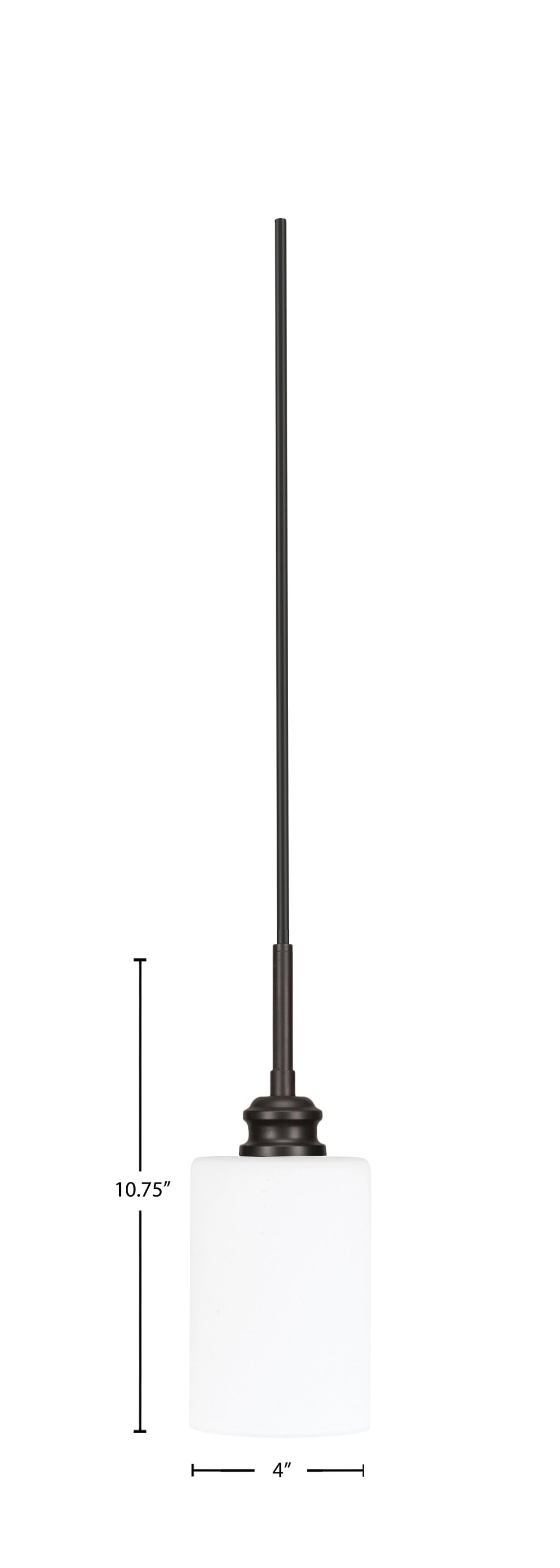 Edge One Light Mini Pendant in Espresso with 4" White Muslin Shade