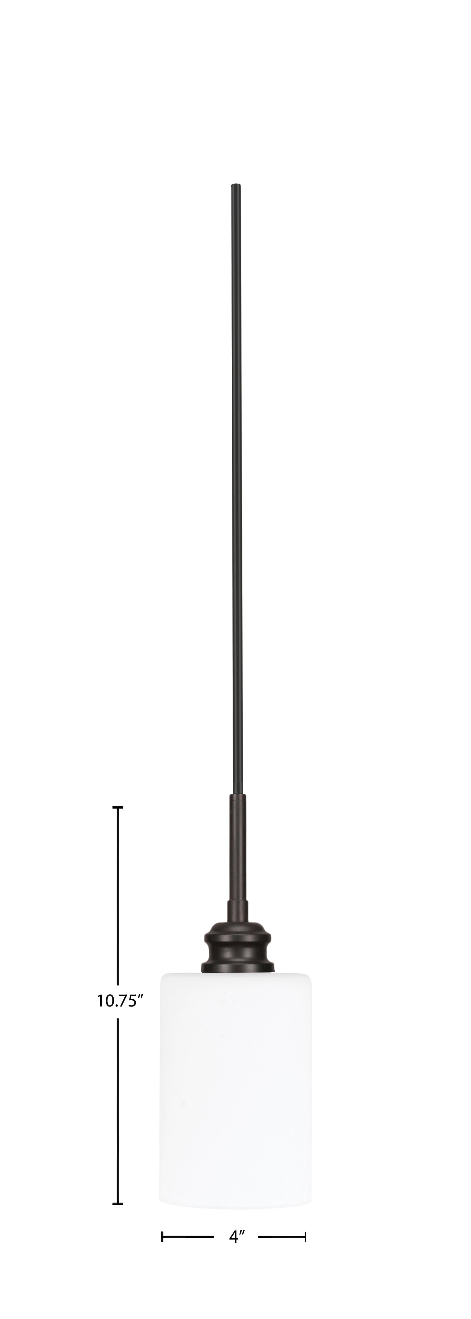 Edge One Light Mini Pendant in Espresso with 4" White Muslin Shade