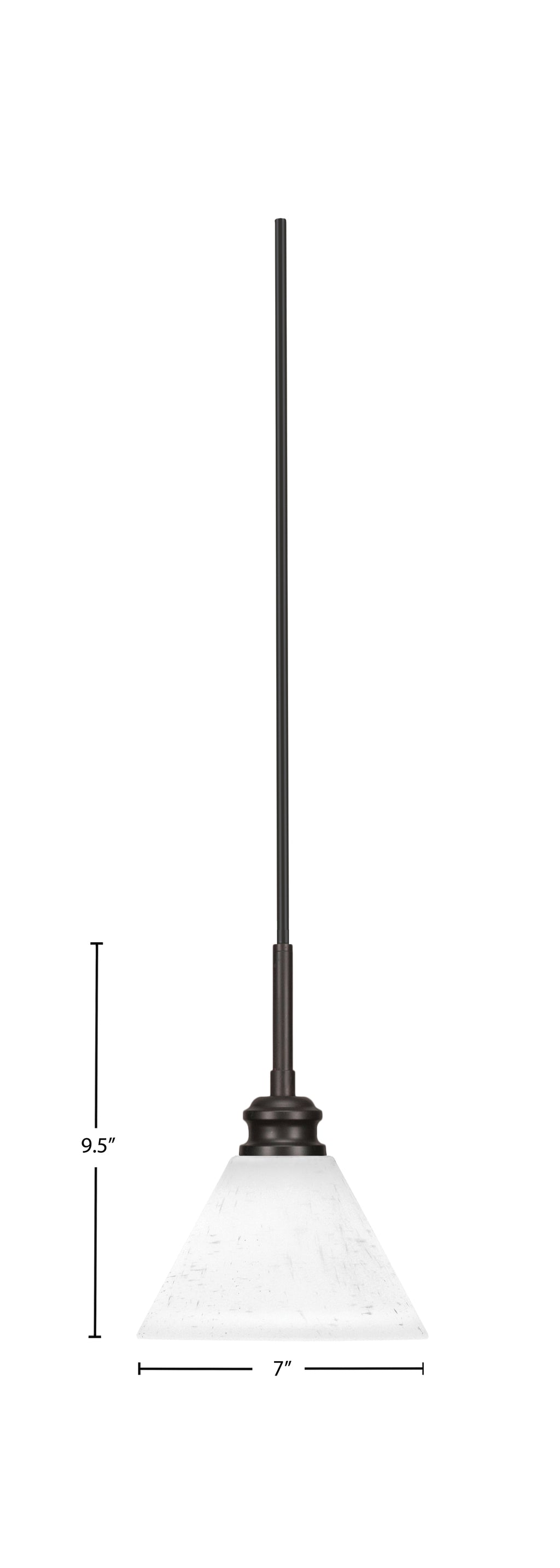 Edge One Light Mini Pendant in Espresso with 7" White Muslin Shade