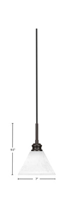 Edge One Light Mini Pendant in Espresso with 7" White Muslin Shade