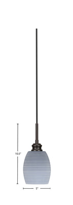 Edge One Light Mini Pendant in Espresso with 5" Gray Matrix Shade