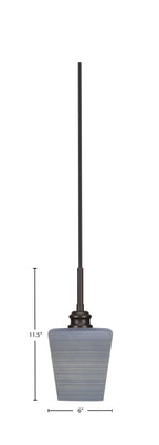 Edge One Light Mini Pendant in Espresso with 6" Gray Matrix Shade