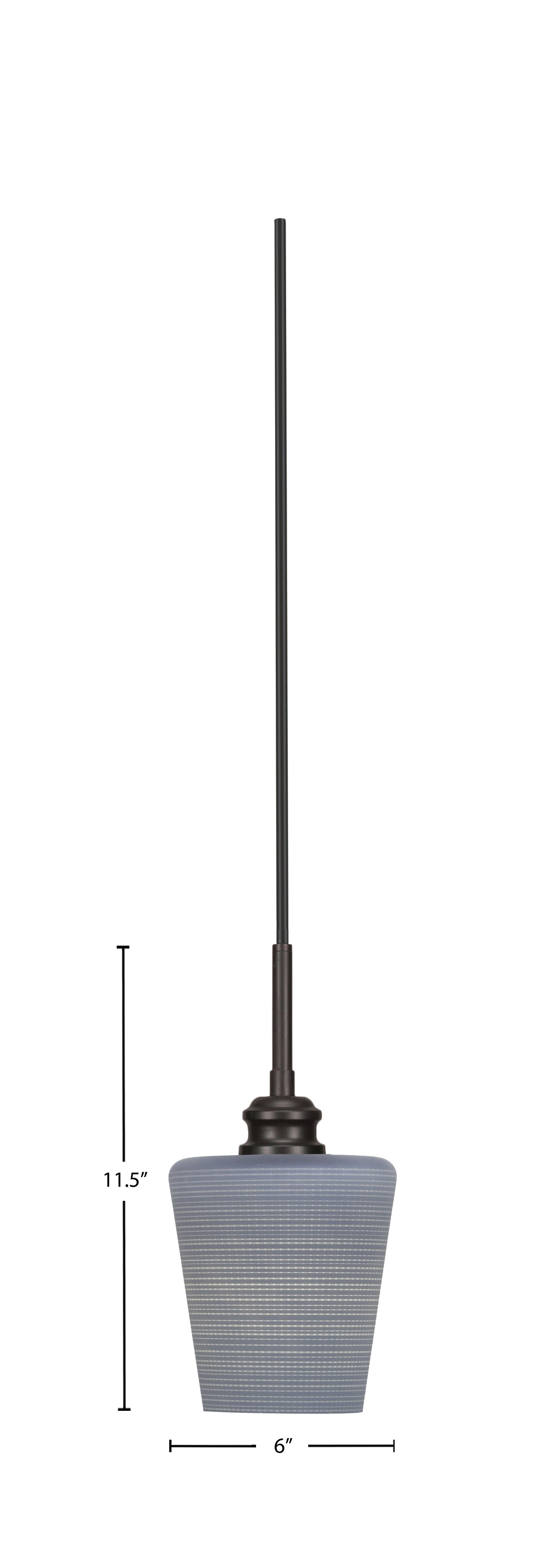 Edge One Light Mini Pendant in Espresso with 6" Gray Matrix Shade