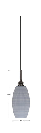 Edge One Light Mini Pendant in Espresso with 5.5" Gray Matrix Shade