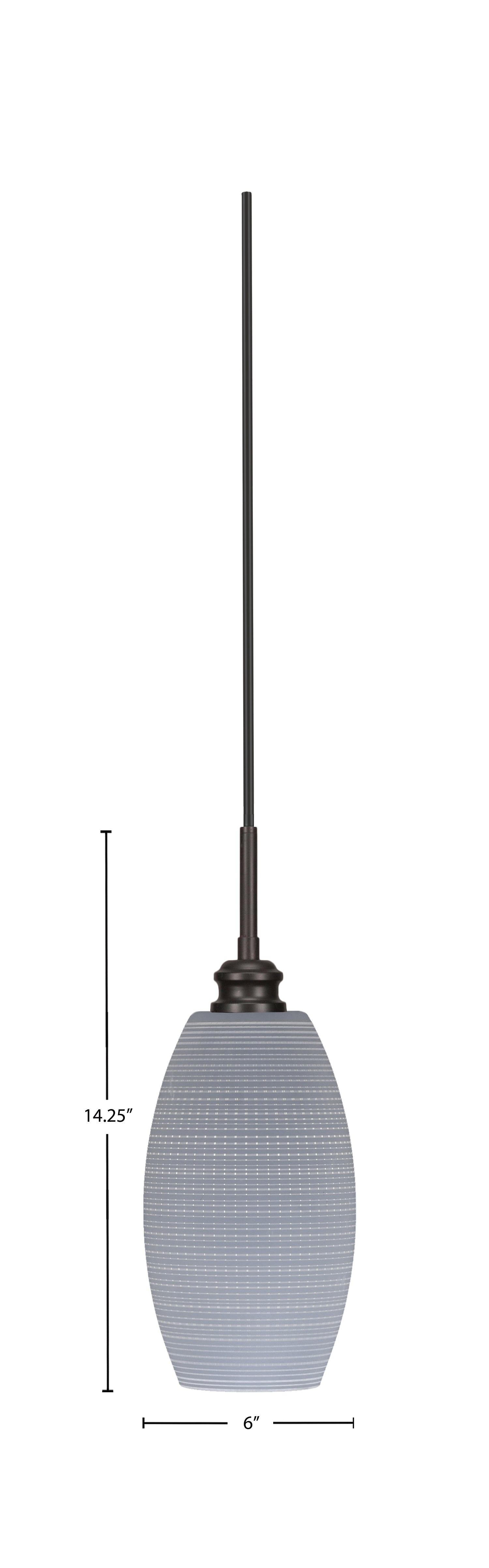 Edge One Light Mini Pendant in Espresso with 5.5" Gray Matrix Shade