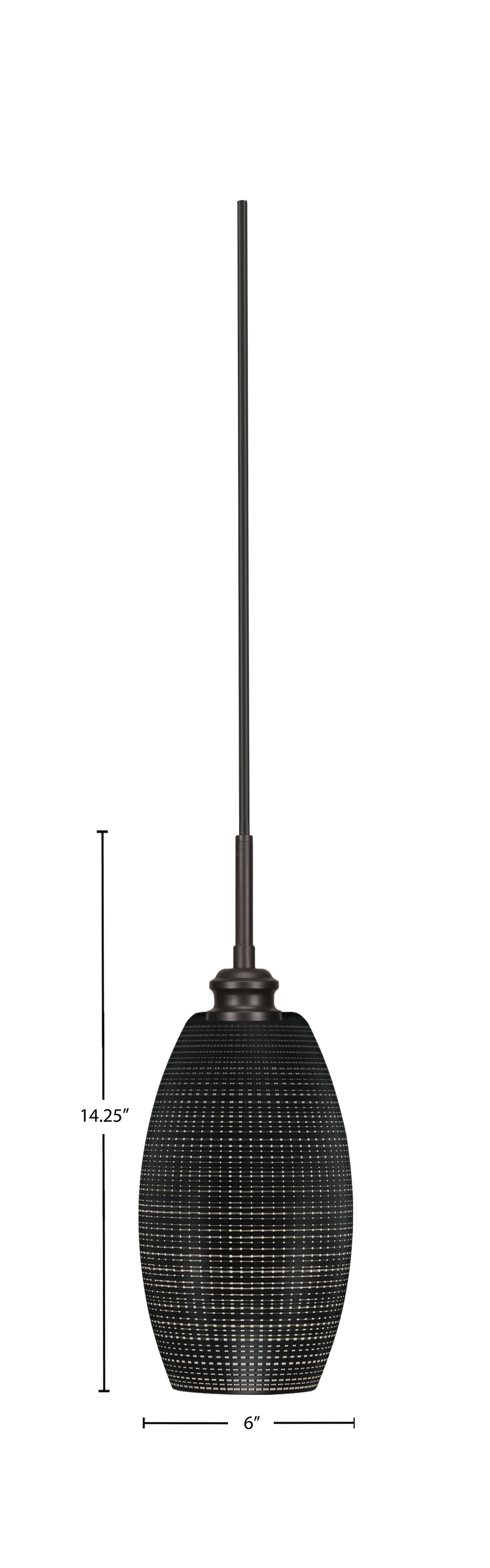 Edge One Light Mini Pendant in Espresso with 5.5" Black Matrix Shade