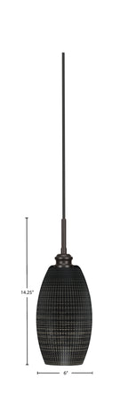 Edge One Light Mini Pendant in Espresso with 5.5" Black Matrix Shade