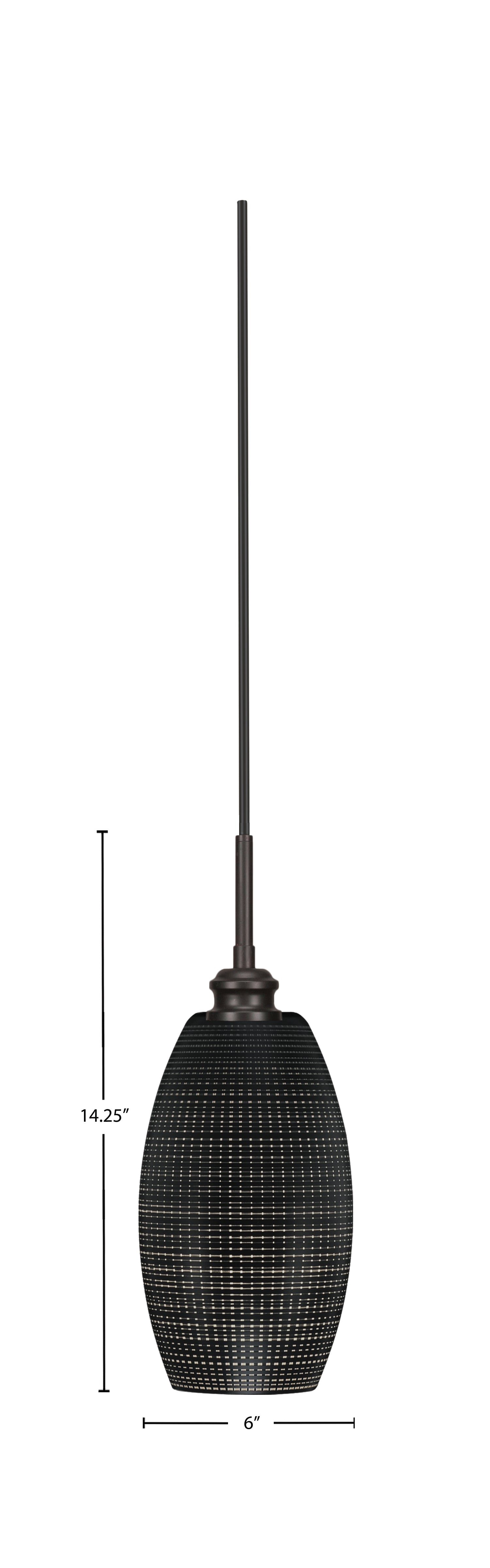 Edge One Light Mini Pendant in Espresso with 5.5" Black Matrix Shade