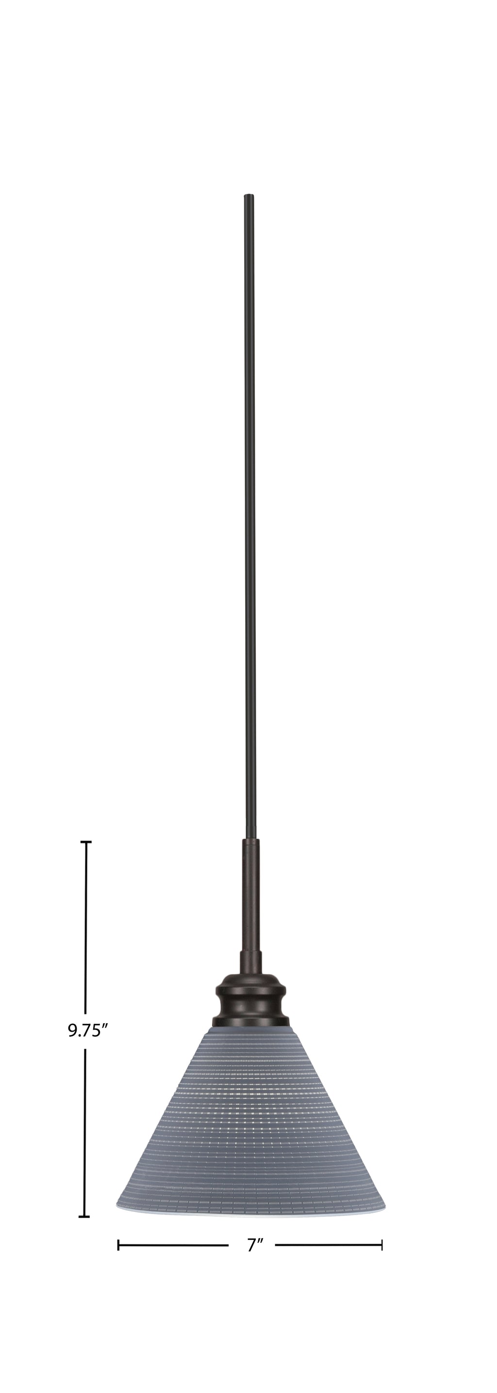 Edge One Light Mini Pendant in Espresso with 7" Gray Matrix Shade