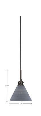 Edge One Light Mini Pendant in Espresso with 7" Gray Matrix Shade