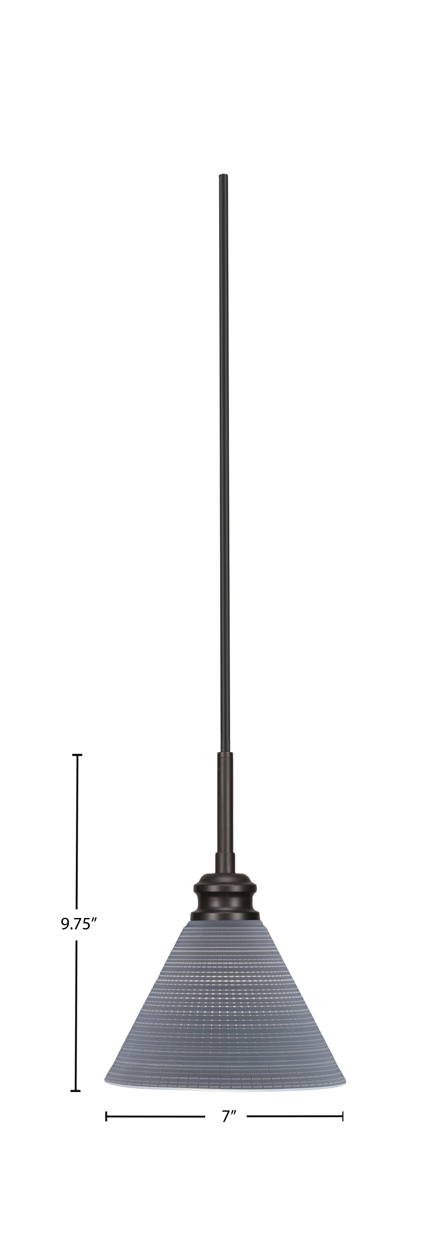Edge One Light Mini Pendant in Espresso with 7" Gray Matrix Shade