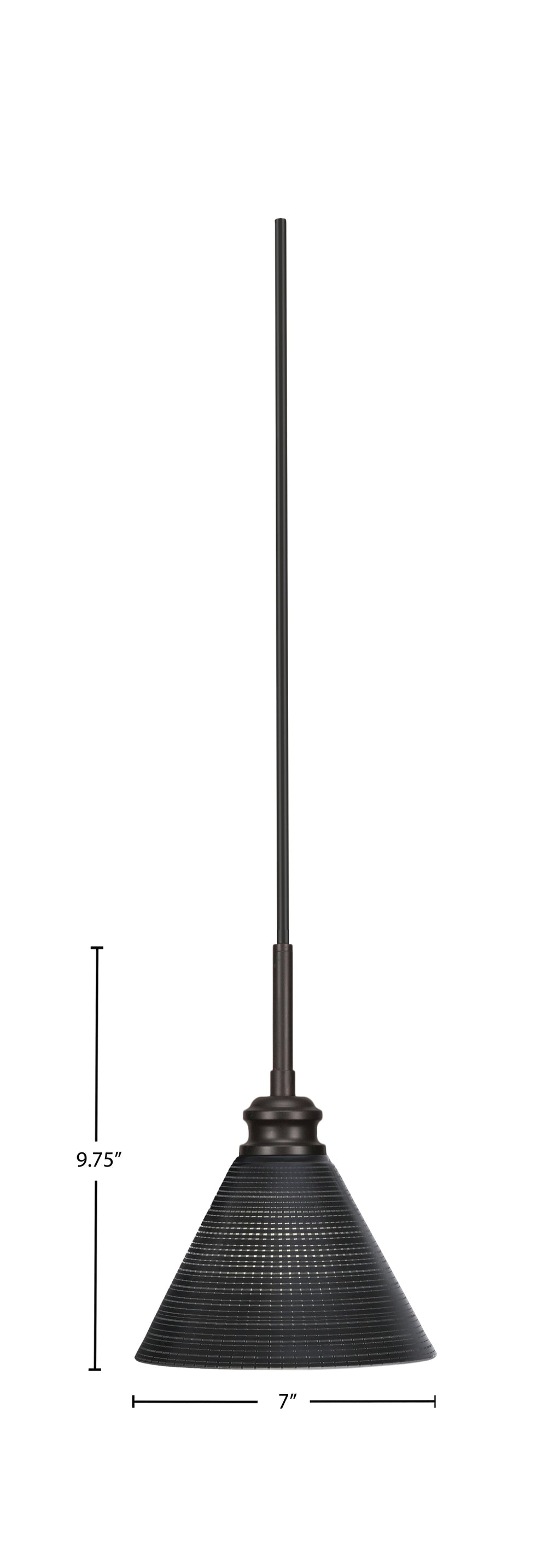 Edge One Light Mini Pendant in Espresso with 7" Black Matrix Shade