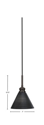 Edge One Light Mini Pendant in Espresso with 7" Black Matrix Shade