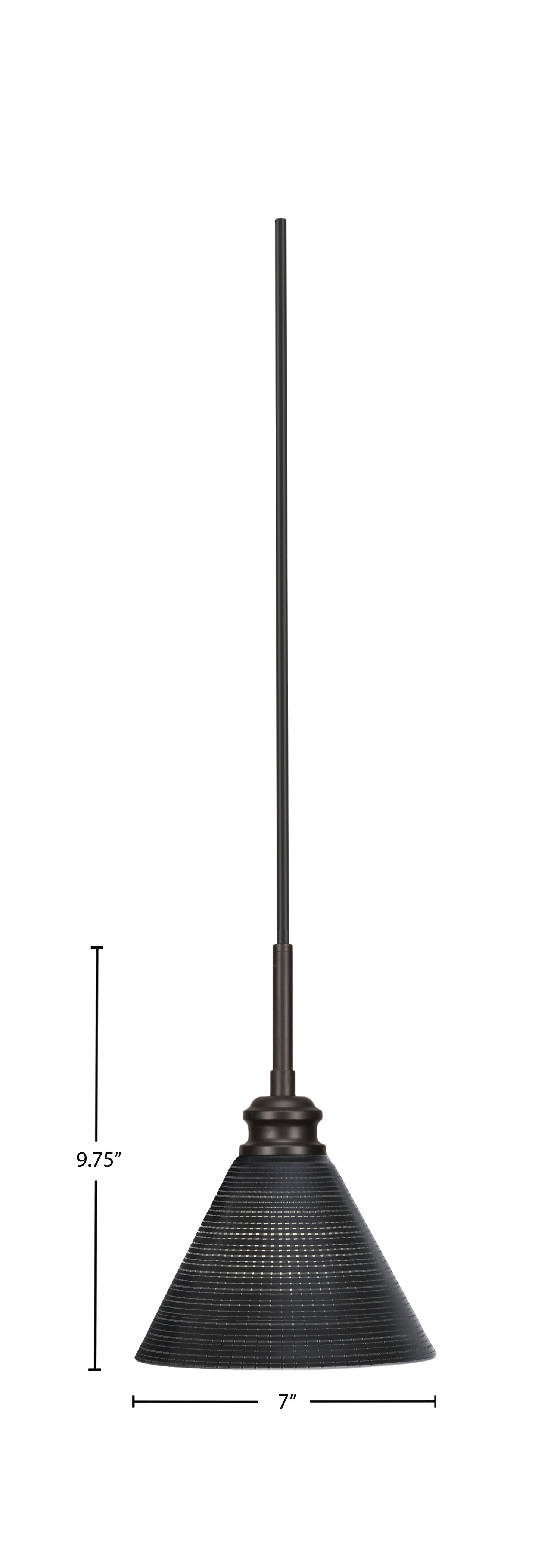 Edge One Light Mini Pendant in Espresso with 7" Black Matrix Shade