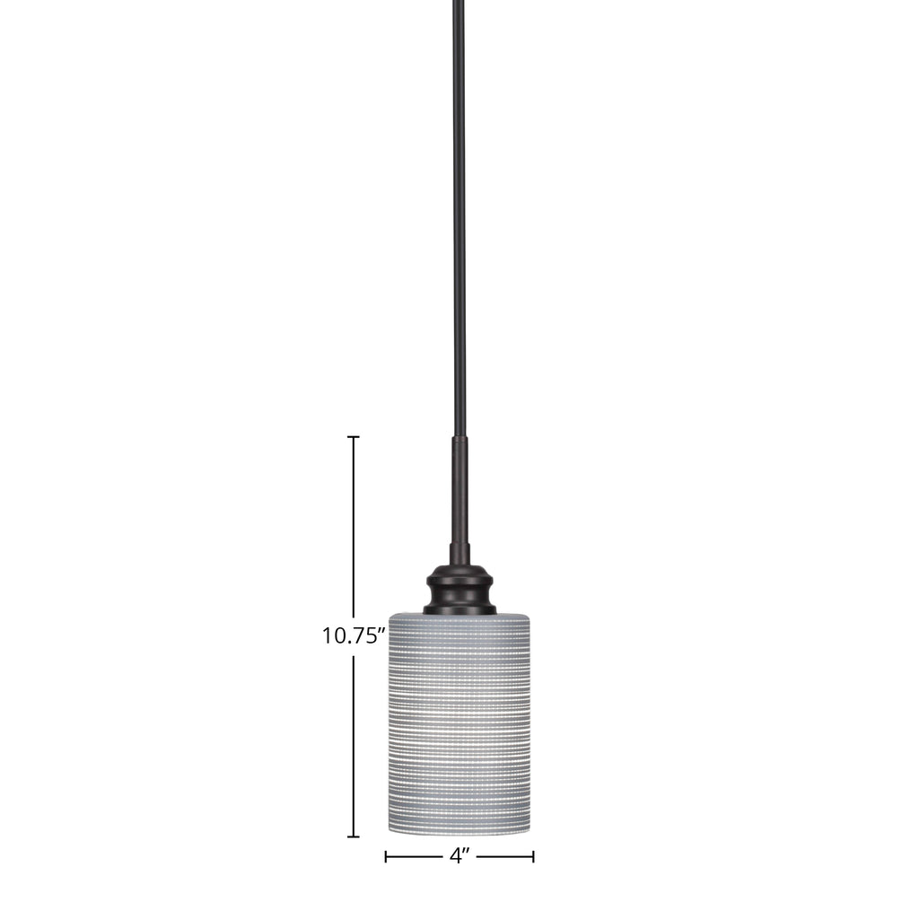 Edge One Light Mini Pendant in Espresso with 4" Gray Matrix Shade