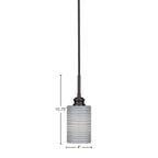 Edge One Light Mini Pendant in Espresso with 4" Gray Matrix Shade