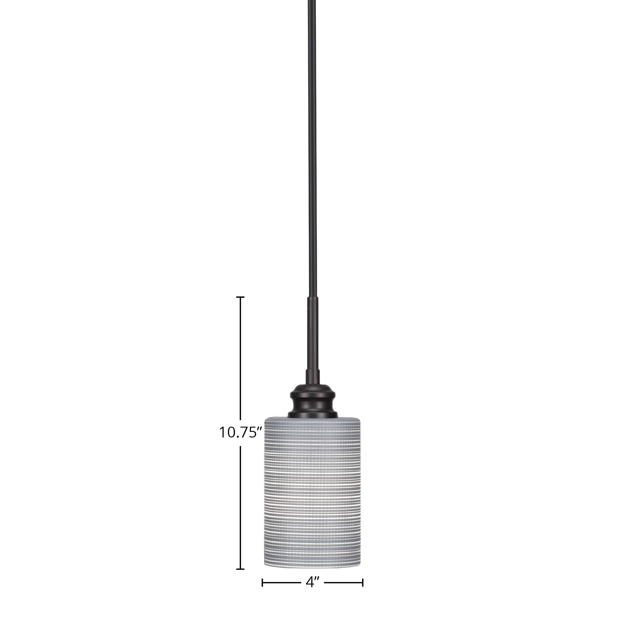 Edge One Light Mini Pendant in Espresso with 4" Gray Matrix Shade