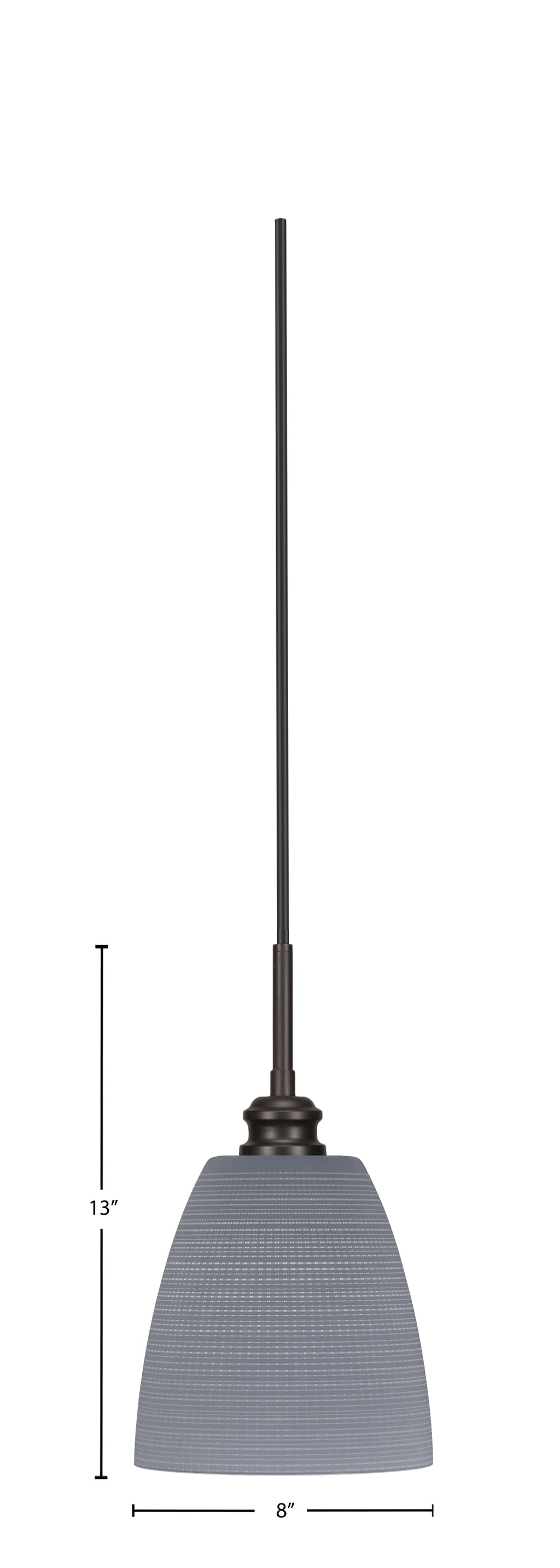 Edge One Light Mini Pendant in Espresso with 8" Gray Matrix Shade
