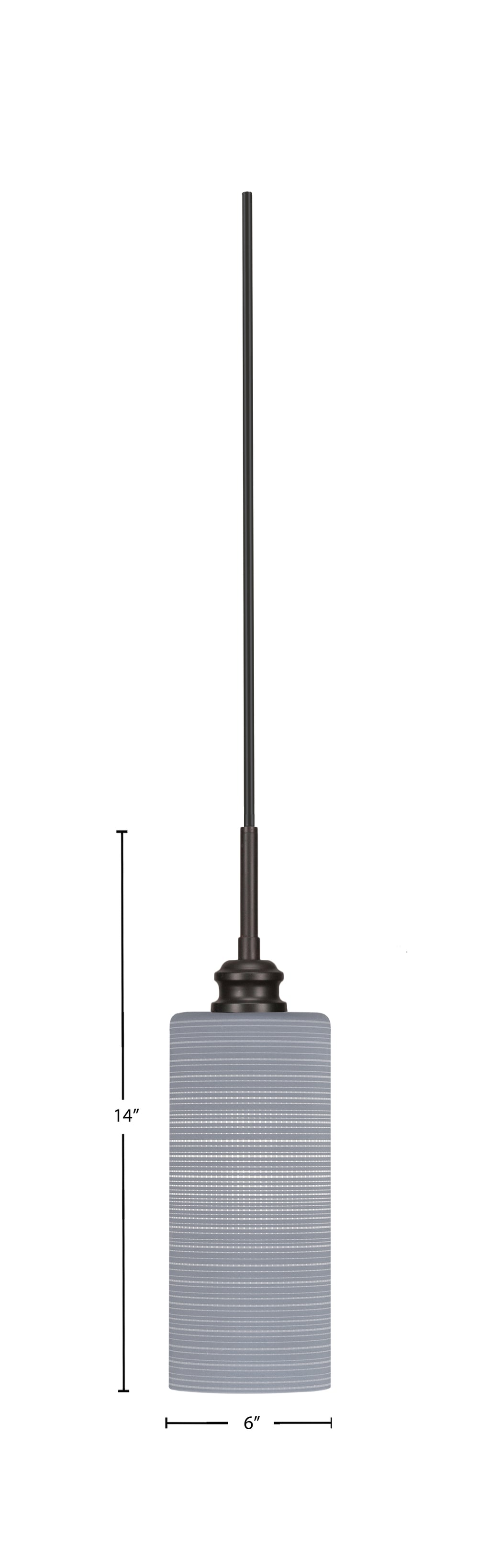 Edge One Light Mini Pendant in Espresso with 4" Gray Matrix Shade