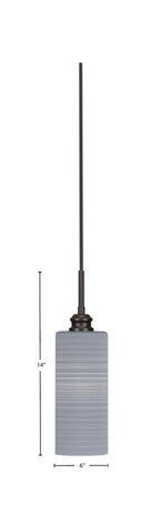 Edge One Light Mini Pendant in Espresso with 4" Gray Matrix Shade