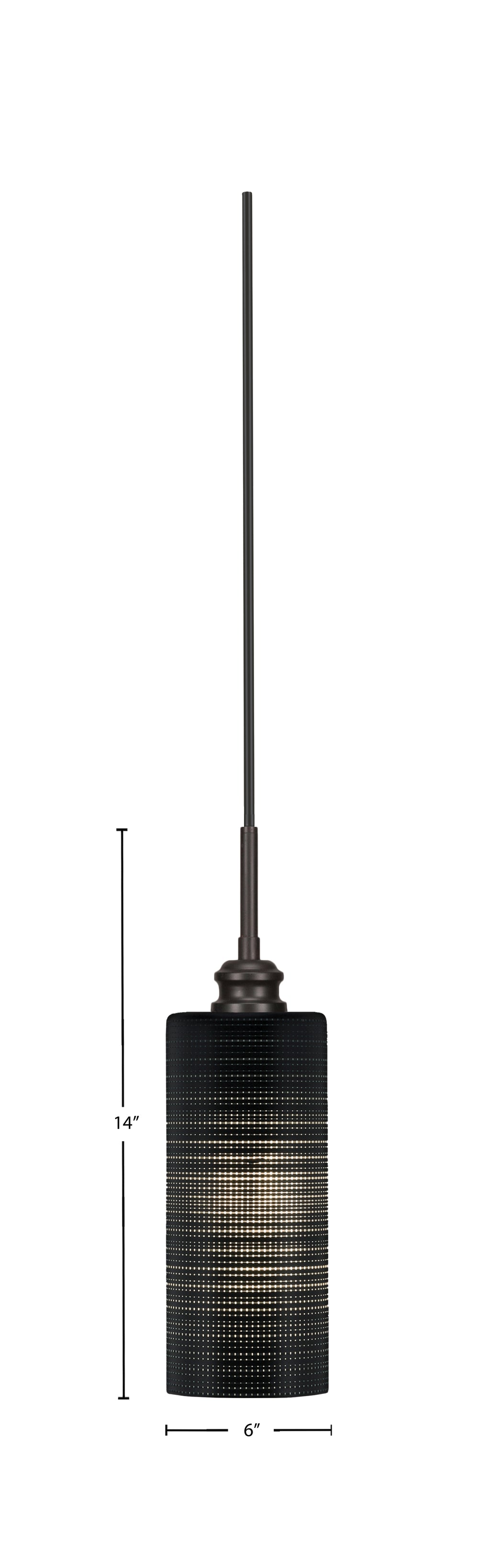 Edge One Light Mini Pendant in Espresso with 4" Black Matrix Shade